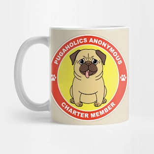 Pugaholics Anonymous Charter Member Pug Dog Lover (Tan) Mug